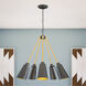 Alvar 5 Light 11 inch Black With Gold Inside Chandelier Ceiling Light