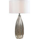 Elaine 10 inch 150.00 watt Antique Mercury Glass And Brushed Steel Table Lamp Portable Light