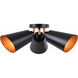 Alvar 3 Light 10 inch Matte Black With Gold Fnish Flush Mount Ceiling Light