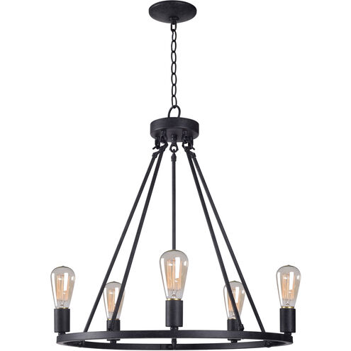 Hixon 5 Light 23 inch Forged Graphite Chandelier Ceiling Light