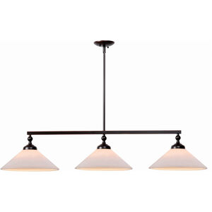 Conical 3 Light 40 inch Blackened Oil Rubbed Bronze Island Light Ceiling Light 