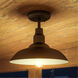 Dale 1 Light 12 inch Sand Black Outdoor Semi Flush Mount, Small