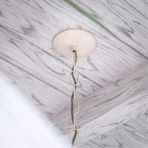 Regas 3 Light 17 inch White With Weathered White Beads Chandelier Ceiling Light in Weathered Wood