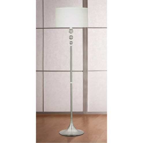 Luella 15 inch 150 watt Brushed Steel/Clear/White Acrylic Floor Lamp Portable Light