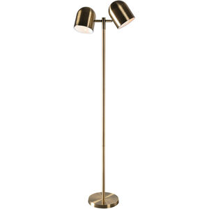 Alden 10 inch 60.00 watt Antique Brass Floor Lamp Portable Light