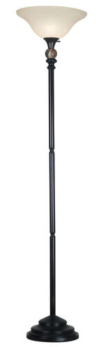 Plymouth 18 inch 150.00 watt Oil Rubbed Bronze With Marble Accents Torchiere Portable Light