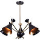 Arne 5 Light 30 inch Matte Black With Antique Brass Chandelier Ceiling Light