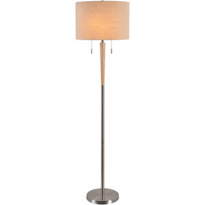 Sonata 14 inch 100.00 watt Brushed Steel Floor Lamp Portable Light