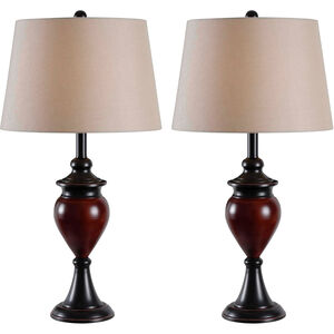 Elliot 16 inch 100.00 watt Oil Rubbed Bronze Fniish With Sienna Accents Table Lamp Portable Light, 2 Pack