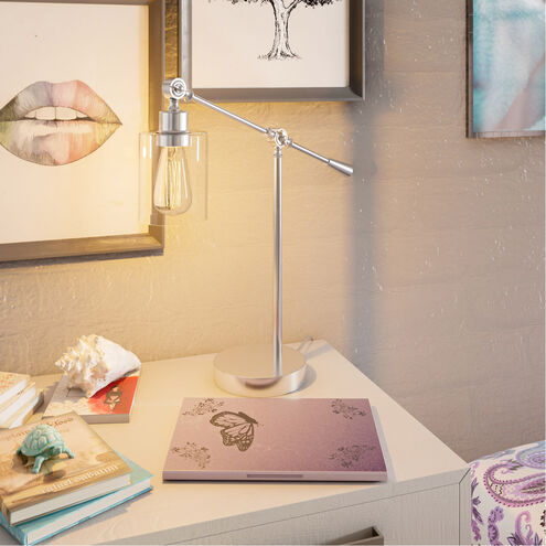 Thornton 13 inch 6.00 watt Brushed Steel Desk Lamp Portable Light