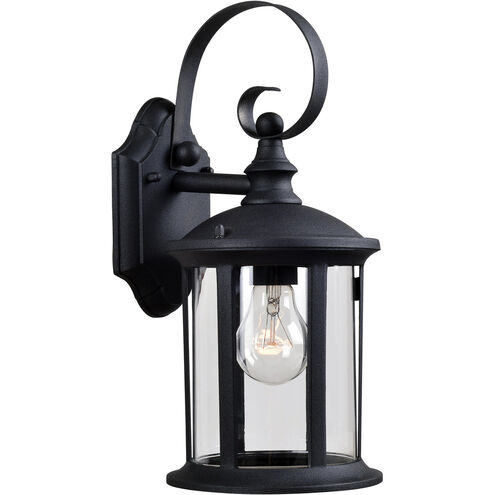 Leo 1 Light 9 inch Black Outdoor Wall Lantern