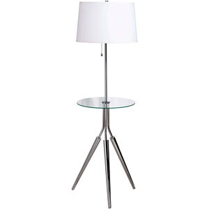 Rosie 15 inch 100.00 watt Chrome Tray Table Lamp Portable Light, with Tray