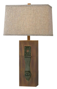 Locke 14 inch 150.00 watt Wood Grain Table Lamp Portable Light