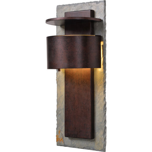 Pembrooke LED 9 inch Natural Slate With Copper Wall Lantern, Large