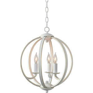 Opal 3 Light 14 inch Weathered White With Gold Chandelier Ceiling Light