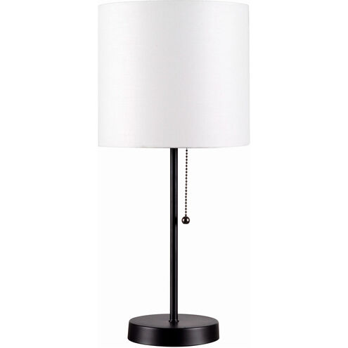 Table Tom 10 inch 60.00 watt Black Table Lamp Portable Light in White