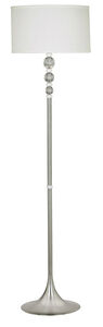 Luella 15 inch 150 watt Brushed Steel/Clear/White Acrylic Floor Lamp Portable Light