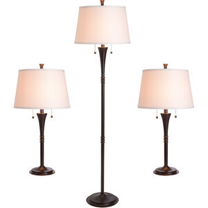 Park Avenue 19 inch 100.00 watt Oil Rubbed Bronze Floor and Table Lamp Portable Light, 3 Pack