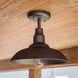 Dale 1 Light 12 inch Sand Black Outdoor Semi Flush Mount, Small