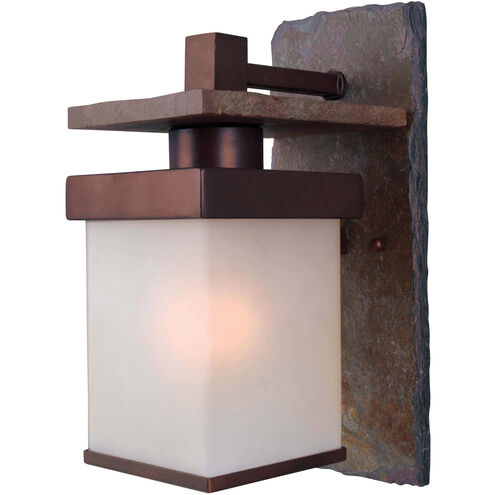 Boulder 1 Light 9 inch Natural Slate With Copper Outdoor Wall Lantern, Small