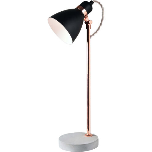 Gabriel 9 inch 40.00 watt Copper And Concrete Table Lamp Portable Light