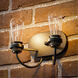 Damien 2 Light 8 inch Black With Plated Antique Brass Wall Sconce Wall Light