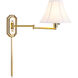 Nathaniel 25 inch 150.00 watt Polished Brass Swing Arm Wall Lamp Wall Light