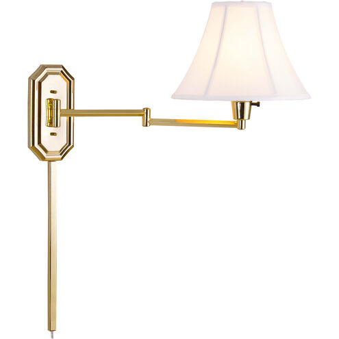 Nathaniel 25 inch 150.00 watt Polished Brass Swing Arm Wall Lamp Wall Light