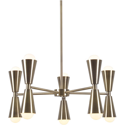 Tempest 10 Light 26 inch Antique Brass Chandelier Ceiling Light