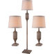 Regalto 15 inch 100.00 watt Driftwood Floor and Table Lamp Portable Light, 3 Pack