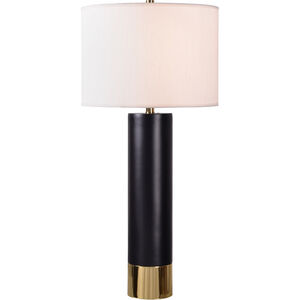 Aaron 16 inch 150.00 watt Matte Black And Polished Brass Table Lamp Portable Light 