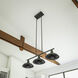Dale 3 Light 38 inch Black Island Light Ceiling Light