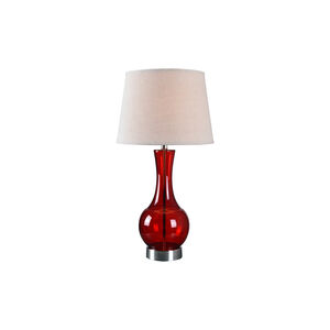 Decanter 16 inch 150.00 watt Red Glass Table Lamp Portable Light