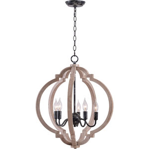 Cadmen 5 Light 16 inch Weathered White With Distressed Black Arms Pendant Ceiling Light