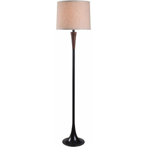 Cecelia 16 inch 150.00 watt Mahogany Wood Grain And Oil Rubbed Bronze Floor Lamp Portable Light