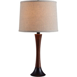 Cecelia 14 inch 100.00 watt Mahogany Wood Grain And Oil Rubbed Bronze Table Lamp Portable Light