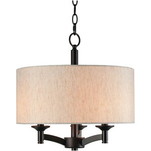 Rutherford 3 Light 19 inch Oil Rubbed Bronze Pendant Ceiling Light 