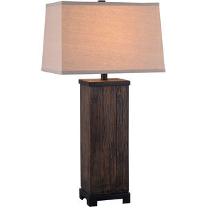 Chuck 19 inch 150.00 watt Wood Grain Table Lamp Portable Light